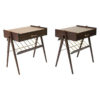 Midcentury dark teak night tables pair from Sweden 1960s