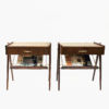 Midcentury dark teak night tables pair from Sweden 1960s