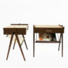 Midcentury dark teak night tables pair from Sweden 1960s