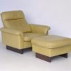 Large Vintage Adjustable Armchair and Footstool in the style of de Sede, 1970s, Set of 2