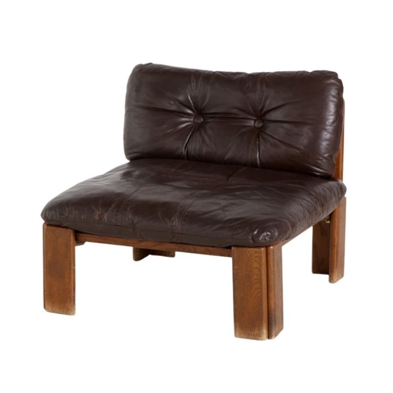 Leather lounge chair
