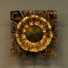 Swedish Brutalist Brass Flower wall lamp by Ingemar Alinder, Lerum 1980s