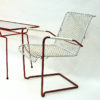Swedish vintage garden set of Grythyttan table and lounge chairs 1950s