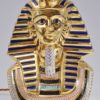 Tutankhamun lamp Vittorio Sabadin, a pair, Capodimonte Porcelain, gilt & hand painted,1980`s ca, Italy