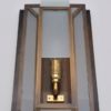 Art Deco style flush wall light, bronze & glass panels,1990`s ca, French