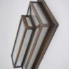 Art Deco style flush wall light, bronze & glass panels,1990`s ca, French