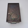 Art Deco style flush wall light, bronze & glass panels,1990`s ca, French