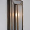 Art Deco style flush wall light, bronze & glass panels,1990`s ca, French