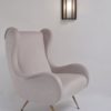 Art Deco style flush wall light, bronze & glass panels,1990`s ca, French