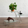 Functionalist Czechoslovakian Chrome Glass Flower Stand, 1930s