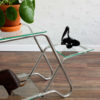 Functionalist Czechoslovakian Chrome Glass Flower Stand, 1930s
