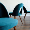 Blue Velvet Czechoslovak Dining Chairs by Antonín Šuman for Tatra nábytok, 1960s, Set of 4 Blue Velvet Czechoslovak Dining Chairs by Antonín Šuman for Tatra nábytok, 1960s, Set of 4