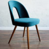 Blue Velvet Czechoslovak Dining Chairs by Antonín Šuman for Tatra nábytok, 1960s, Set of 4 Blue Velvet Czechoslovak Dining Chairs by Antonín Šuman for Tatra nábytok, 1960s, Set of 4