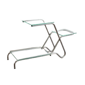 Functionalist Czechoslovakian Chrome Glass Flower Stand, 1930s