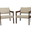 Pair of wooden armchairs from Eastern Europe, 70's.