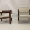 Pair of wooden armchairs from Eastern Europe, 70's.