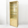 Tall 1980s Birds Eye Maple Display Cabinet Memphis Milano Style 1980s Vintage