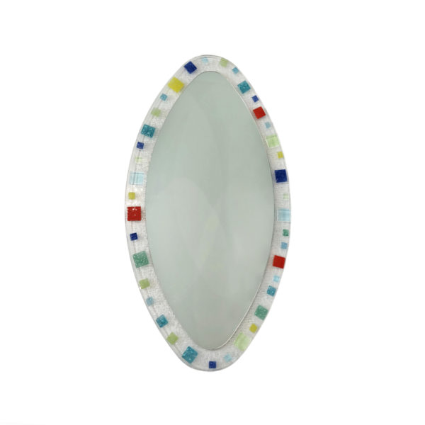Large Murano Glass Oval Mirror 1970s Italian Barovier & Toso Style Vintage Retro Large Murano Glass Oval Mirror 1970s Italian Barovier & Toso Style Vintage Retro