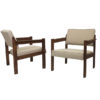 Pair of wooden armchairs from Eastern Europe, 70's.