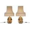 Tutankhamun lamp Vittorio Sabadin, a pair, Capodimonte Porcelain, gilt & hand painted,1980`s ca, Italy