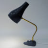 Blue metal table and desk lamp by Asea, Sweden 1950s