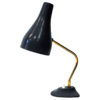 Blue metal table and desk lamp by Asea, Sweden 1950s
