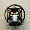 Brustalist metal ornament candlelight holder for walls 1960s Scandinavia
