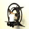 Brustalist metal ornament candlelight holder for walls 1960s Scandinavia