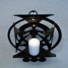 Brustalist metal ornament candlelight holder for walls 1960s Scandinavia