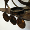 Brustalist metal ornament candlelight holder for walls 1960s Scandinavia