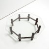 Italian styled coffee table in rosewood with glass top