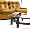 Italian styled coffee table in rosewood with glass top