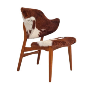 Danish lounge chair by Ib Kofod Larsen, 70s, renovated, cowhide