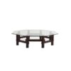 Italian styled coffee table in rosewood with glass top