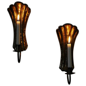 Lovely Vintage Brass wall candleholder pair 1960s, Sweden
