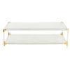 GLASS AND BRASS COFFEE TABLE