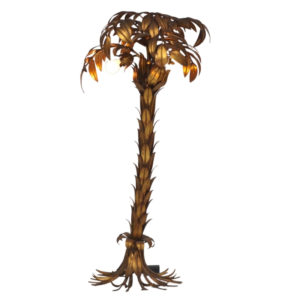 Gilt Metal Palm Tree Floor Lamp by Hans Kögl. 1970s