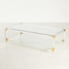GLASS AND BRASS COFFEE TABLE