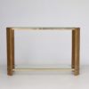 Vintage Italian Maple wood and Brass Console Table. 1970s