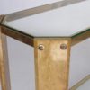 Vintage Italian Maple wood and Brass Console Table. 1970s