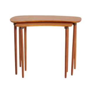 RESTORED TEAK NESTING TABLE
