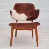 Danish lounge chair by Ib Kofod Larsen, 70s, renovated, cowhide Danish lounge chair by Ib Kofod Larsen, 70s, renovated, cowhide
