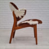 Danish lounge chair by Ib Kofod Larsen, 70s, renovated, cowhide Danish lounge chair by Ib Kofod Larsen, 70s, renovated, cowhide