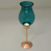 Swedish Candle holder pair with coloured glassdomes by Gnosjö Konstmide 1960s