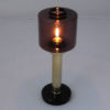 Swedish Candle holder with coloured glassdome by Östlings, Gnosjö 1960s