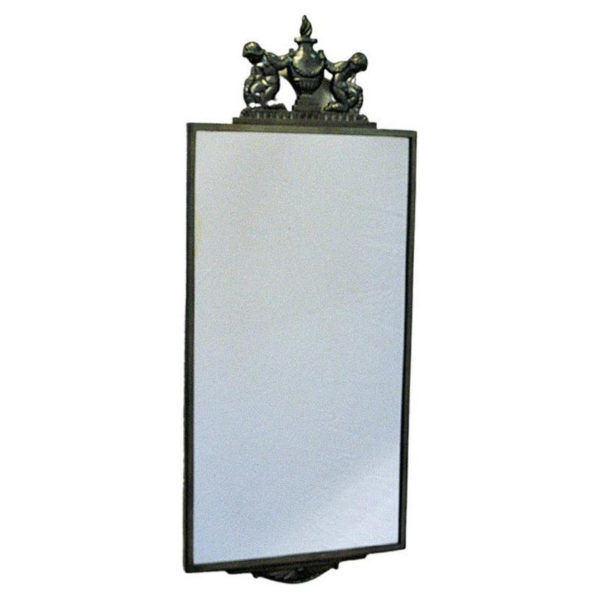 Pewter wall mirror by Oscar Antonsson for Ystad Metall, Sweden 1929