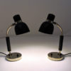 Black and classic pair of metal table lamps 1940s-Sweden