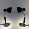 Black and classic pair of metal table lamps 1940s-Sweden