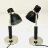 Black and classic pair of metal table lamps 1940s-Sweden