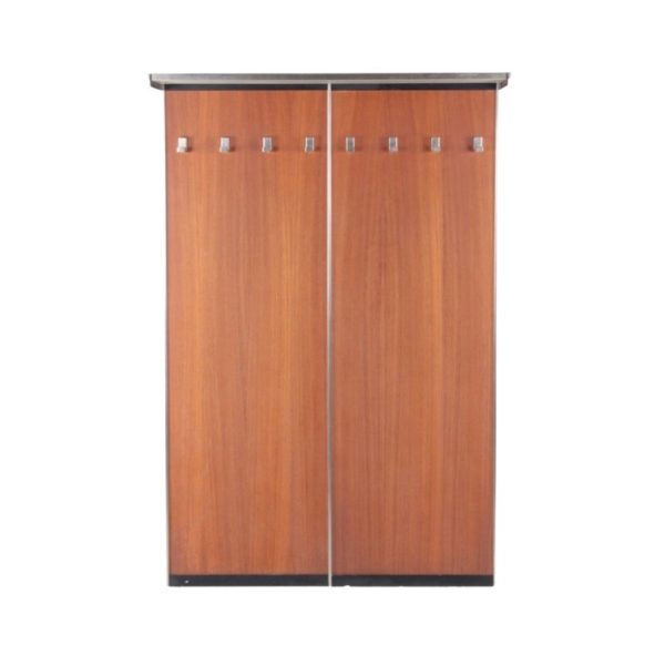 Mid-Century teak wall coat rack, 1960s